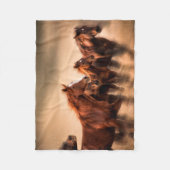 Ringpaarden Fleece Deken (Voorkant)