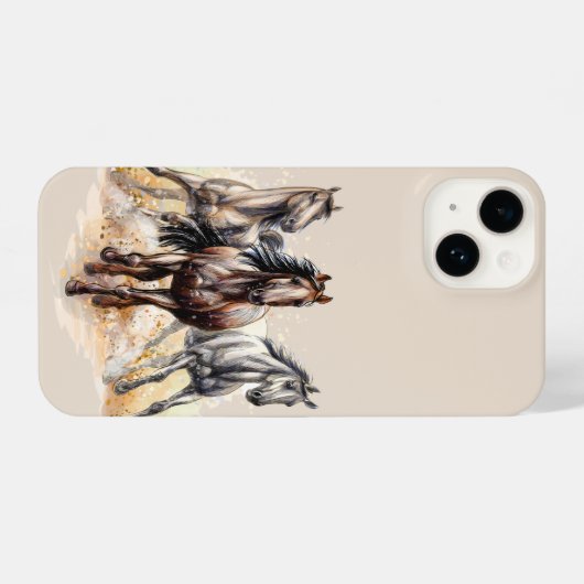Ringpaarden iPhone Hoesje (Achterkant horizontaal)
