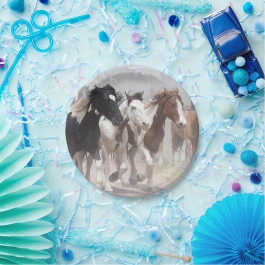 Ringpaarden Papieren Bordje (Feest)
