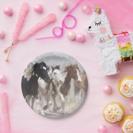 Ringpaarden Papieren Bordje (Feest)