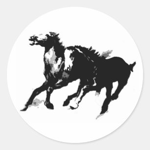 Ringpaarden Ronde Sticker