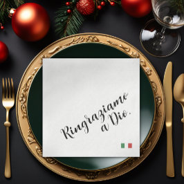 Ringraziamo a Dio - Italiaans dankbaarheidsdiner Servet