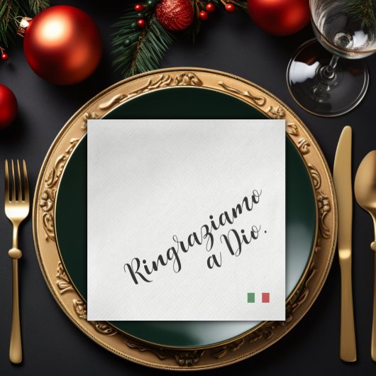 Ringraziamo a Dio - Italiaans dankbaarheidsdiner Servet