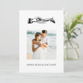 *~* RINGS AR6 Victoriaans QR FOTO RSVP Huwelijk Kaart (Staand voorkant)