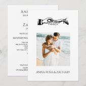 *~* RINGS AR6 Victoriaans QR FOTO RSVP Huwelijk Kaart (Voorkant / Achterkant)