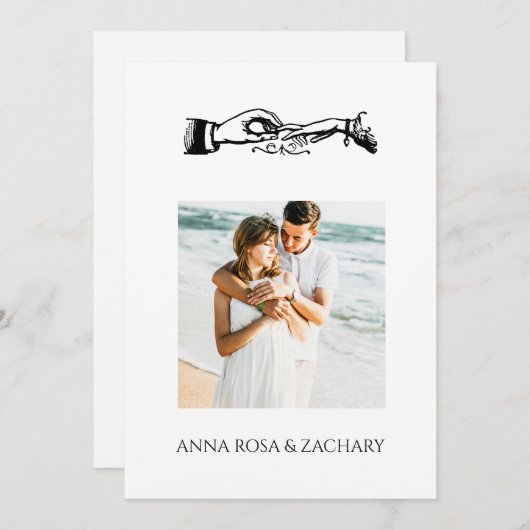 *~* RINGS AR6 Victoriaans QR FOTO RSVP Huwelijk Kaart (Voorkant / Achterkant)