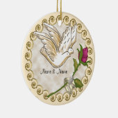 Rings Dove aangepaste bruiloft ornament (Rechts)