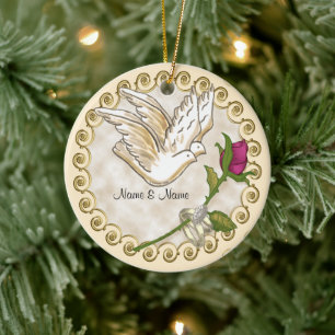Rings Dove Wedding ornament