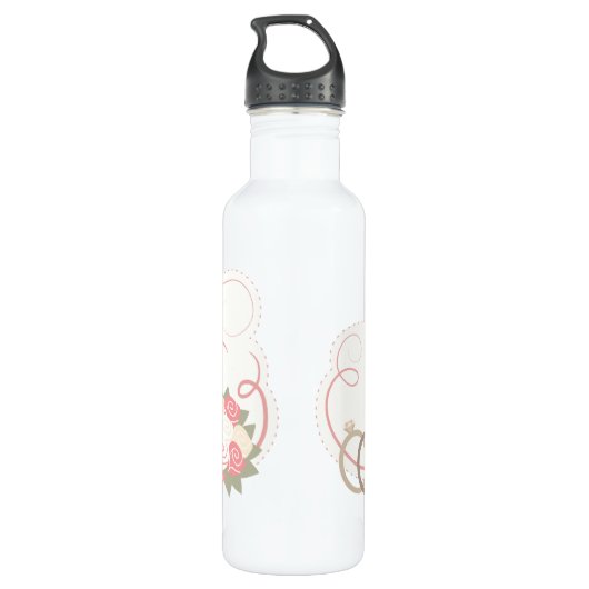 Rings- en bloemen van bruidjes waterfles (Achterkant)