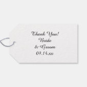 Rings en White Pearls Wedding Favor Labels Cadeaulabel (Achterkant Horizontaal)