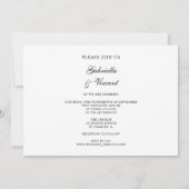 Rings en White Pearls Wedding Invitation Kaart (Achterkant)