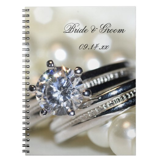 Rings en White Pearls Wedding Notitieboek (Voorkant)