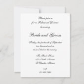 Rings en White Pearls Wedding Rehearsal Dinner Kaart (Achterkant)