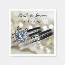 Rings en White Pearls Wedding Servet