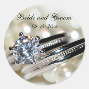 Rings en witte pareltjes Wedding Envelope zegels
