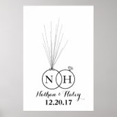 Rings Initiaal ballon Thumbprint Weddenschap Poster (Voorkant)