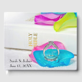 Rings On Rainbow Rose Petal with Bible Gastenboek (Voorkant)