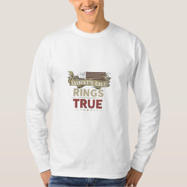 "Rings true"letter ontwerp T-shirt