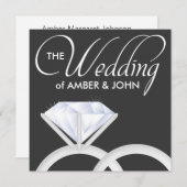 Rings-uitzending van diamanten over het huwelijk ( kaart (Voorkant / Achterkant)