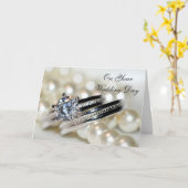 Rings White Pearls Blended Family Second Wedding Kaart (Gele Bloem)