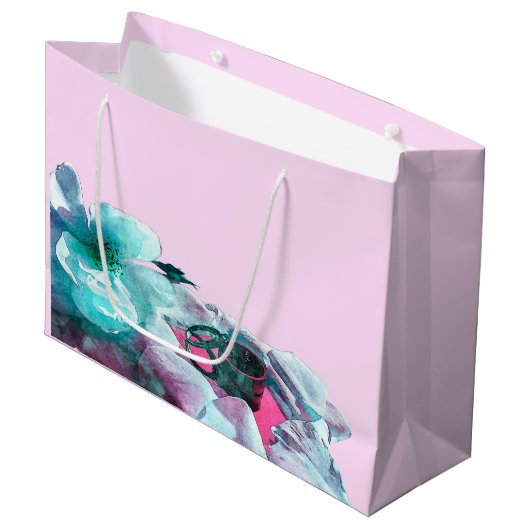 Rings with white rose petals groot cadeauzakje (Voorkant Gekanteld)