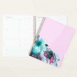 Rings with white rose petals planner