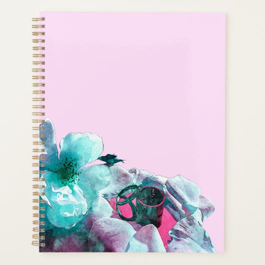 Rings with white rose petals planner (Voorkant)