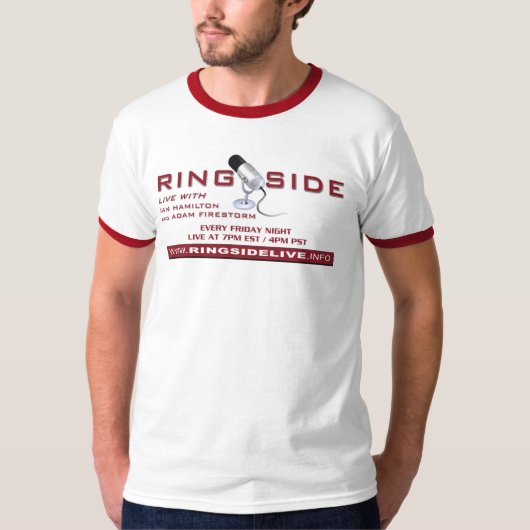 Ringside Live Red/White Ringer T-shirt (Voorkant)