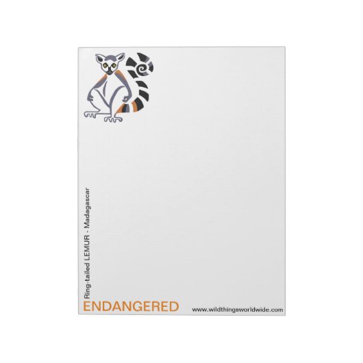 RingstaartLEMUR - Bedreigd dier - Notitieblok (Linkerzijde)