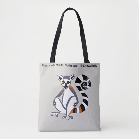 RingstaartLEMUR - Behoud - Ecologie Tote Bag (Voorkant)