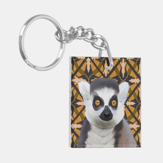 Ringstaartlemur Madagaskar Wildlife Sleutelhanger (Voorkant Links)