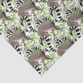 Ringstaartlemuren in het oerwoud tissuepapier (Detail)