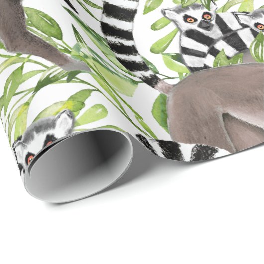 Ringstaartlemuren van Madagaskar in het Oerwoud Cadeaupapier (Rol Hoek)