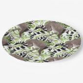 Ringstaartlemuren van Madagaskar in het Oerwoud Papieren Bordje (Gekanteld)