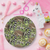 Ringstaartlemuren van Madagaskar in het Oerwoud Papieren Bordje (Feest)