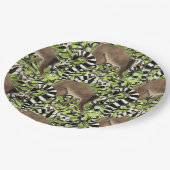 Ringstaartlemuren van Madagaskar in het Oerwoud Papieren Bordje (Gekanteld)