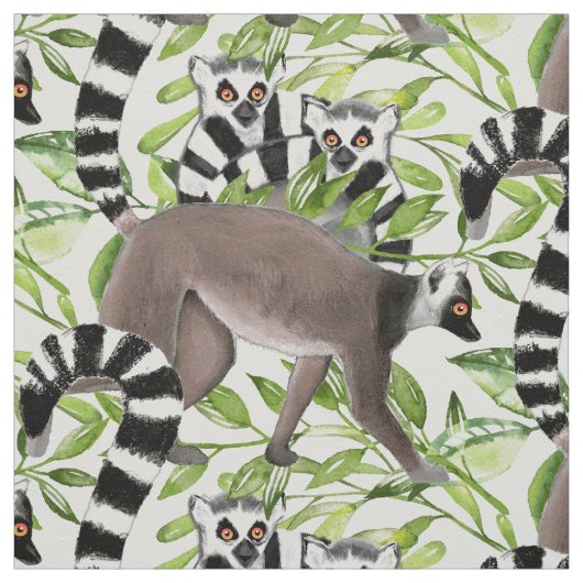 Ringstaartlemuren van Madagaskar Stof (Swatch)