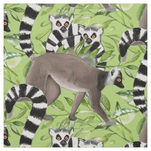 Ringstaartlemuren van Madagaskar Stof (Swatch)