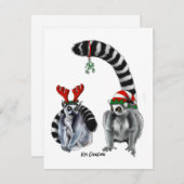 Ringstaartmaki's - kerstkaart (Voorkant / Achterkant)