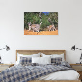 Ringstaartmaki's (Lemur Catta), Berenty Canvas Afdruk (Insitu (Slaapkamer))