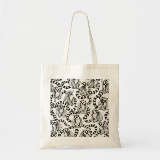Ringstaartmaki's Zwart en Wit Natuur Tote Bag (Voorkant)