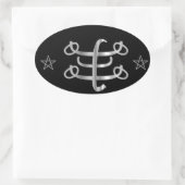Ringstone-symbool - Bahai-religieus pictogram Ovale Sticker (Tas)