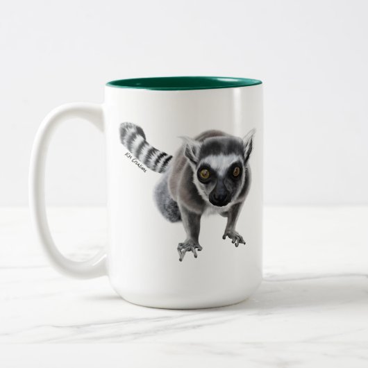Ringtail Lemur - 15oz Keramische Mok (Links)