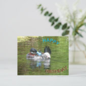 Ringtaling Duck Happy Birthday Briefkaart (Staand voorkant)