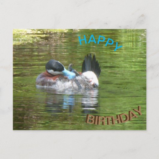Ringtaling Duck Happy Birthday Briefkaart (Voorkant)