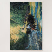 Ringvee bestuurt Angus en paard op de rivier Legpuzzel (Verticaal)