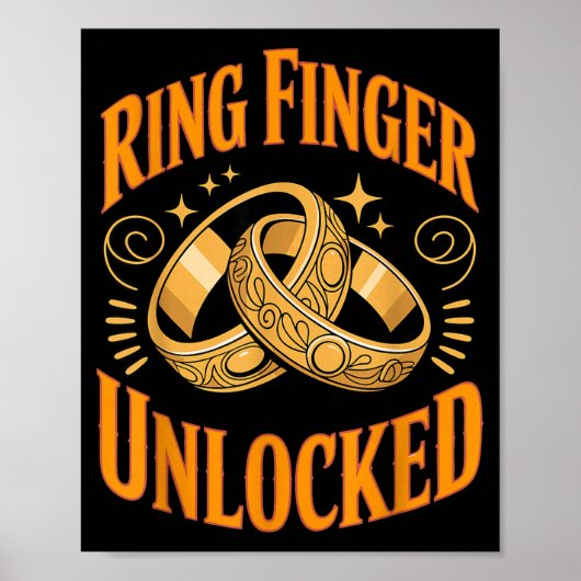 Ringvinger ontgrendeld verloofde vrouw echtgenoot poster (Voorkant)
