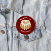 Ringvormige Bundt Cake - Gugelhupf met uw tekst Ronde Button 7,6 Cm (In situ)