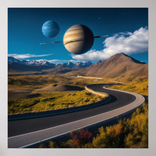 Ringvormige Majesteit en IJsreus: Saturnus en Uran Poster