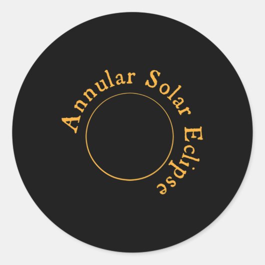 Ringvormige zonsverduistering ronde sticker (Voorkant)